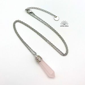 Rose Quartz Necklace | Stainless Steel